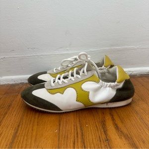 Tory Burch Calf Sneaker in White/Green